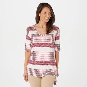 Women's Variegated Striped Side Knot Top